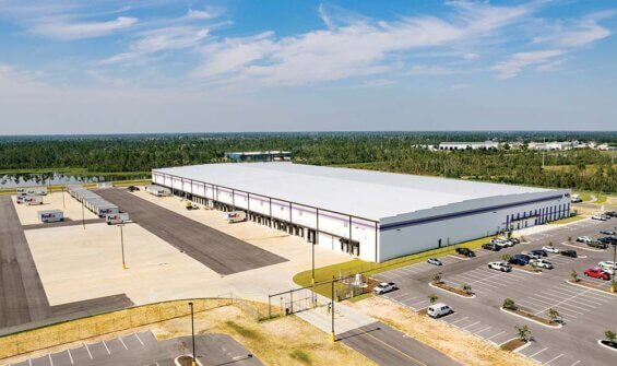 Aerial view of new FedEx facility in Bay County, Florida
