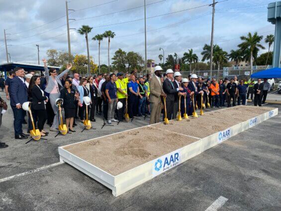 Groundbreaking ceremony with Miami leaders on site of new AAR facility