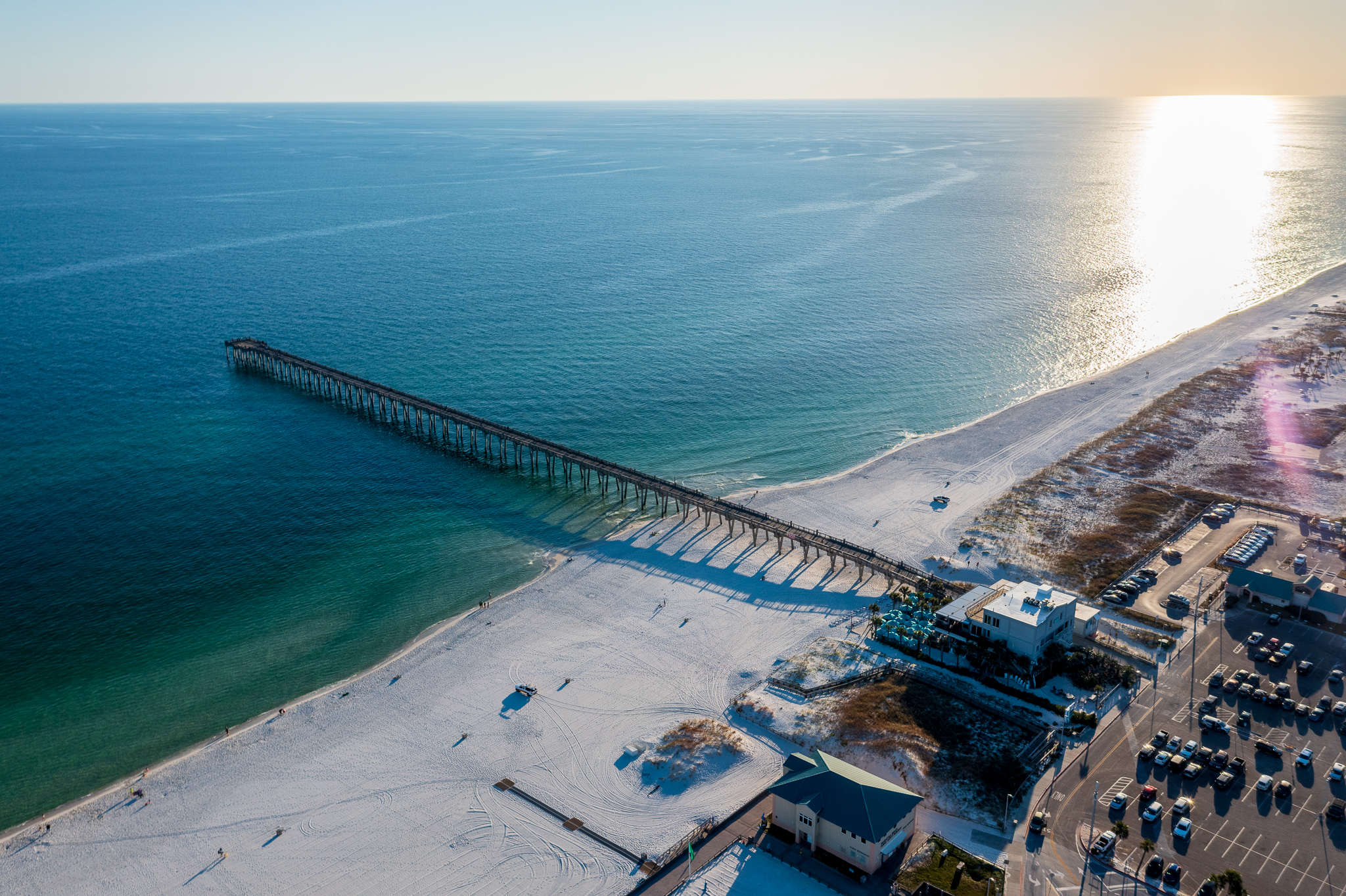 An aerial view of Pensacola Beach in Florida.