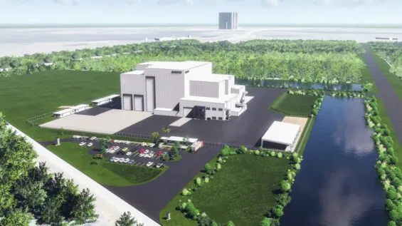 Rendering of Amazon's Kuiper satellite facility in Florida