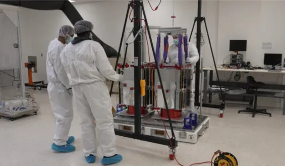 Two Argotec employees inspecting a product