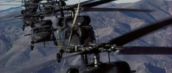 A view of helicopters in flight